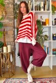 Stripe Boucle Slouch Knit Morello & Rose
